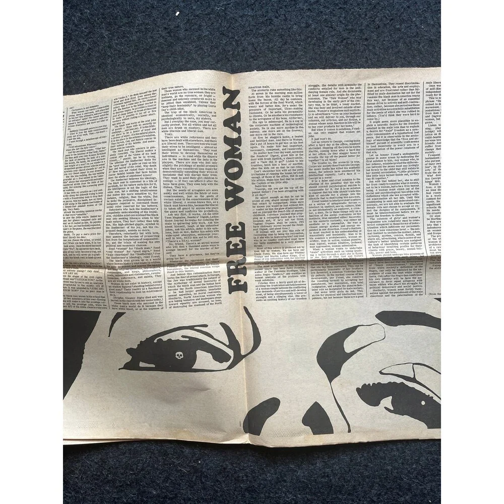 1970s Native American Underground Newspaper, Black Panther Party, Vintage Antiq